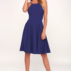 {LULU’S} Irresistible Charm Royal Blue Midi Dress
